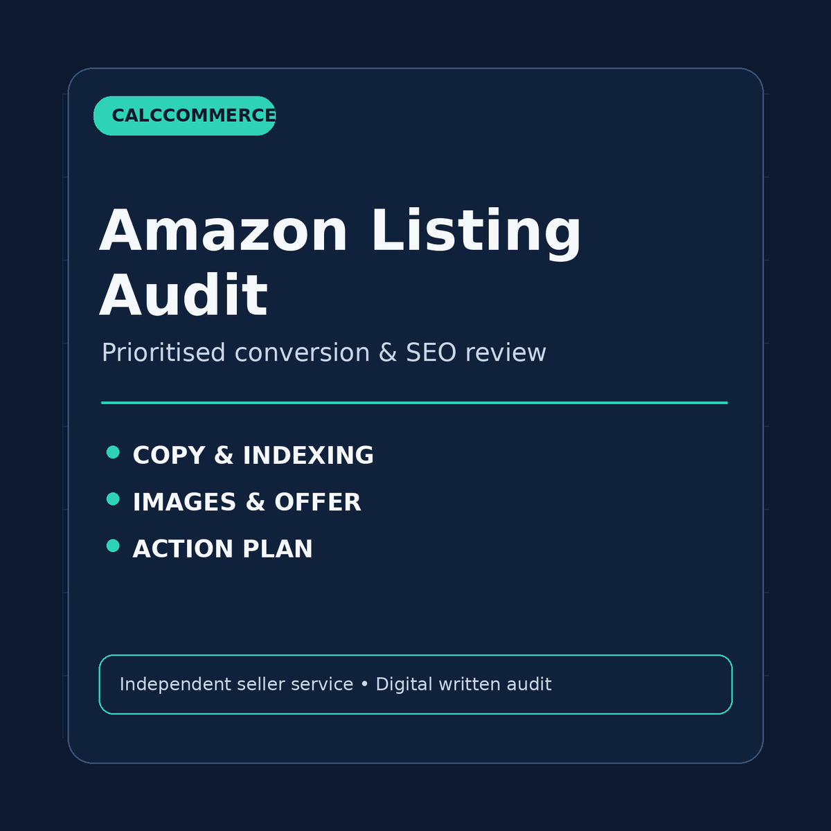 CalcCommerce Amazon Listing Audit service cover