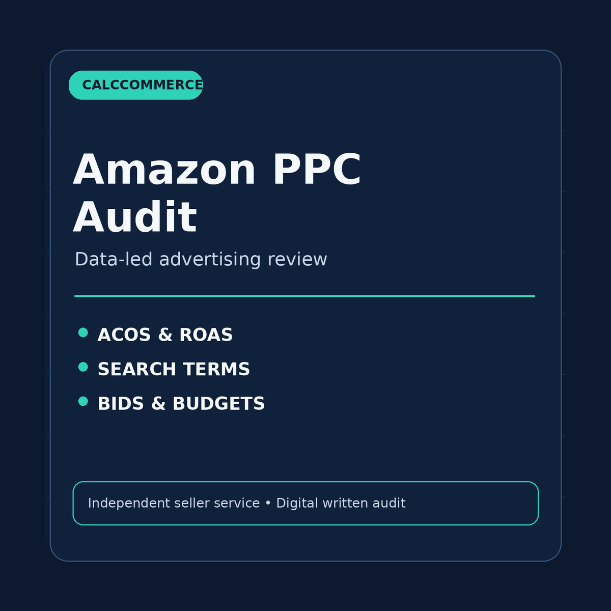CalcCommerce Amazon PPC Audit service cover